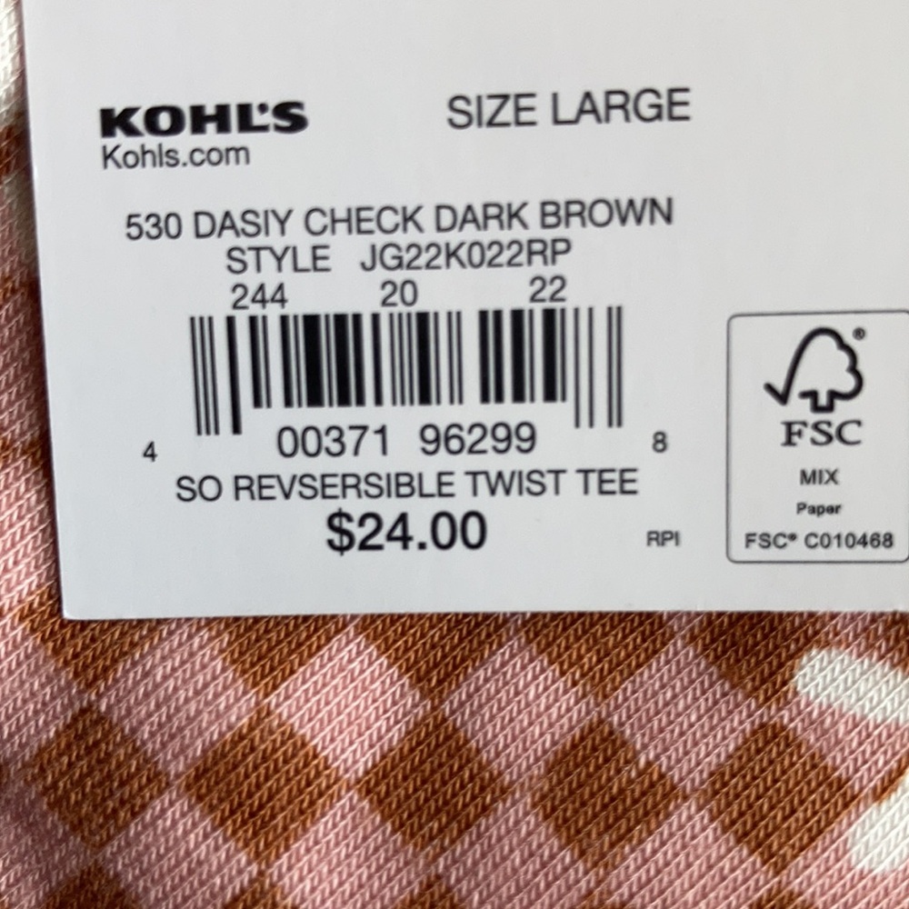 SO reversible twist tee crop top check daisy print floral boho XXL jrs - Picture 13 of 17